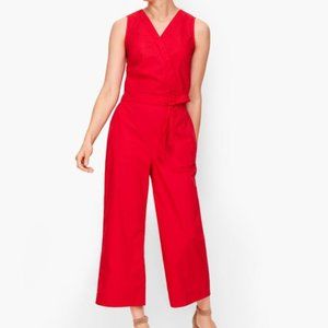 Talbots Tie-Front Poplin Jumpsuit